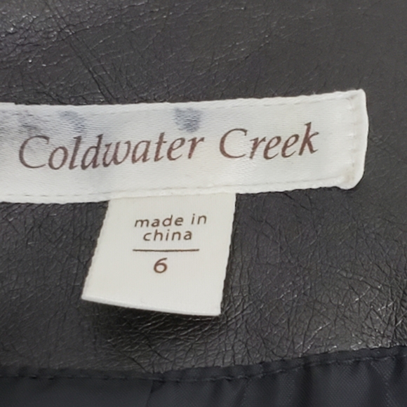 Cold water Creek faux leather coat size 6 - Picture 2 of 9